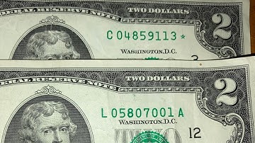 $100 $2s Búsqueda, Billete con error número de serie muy cerca de la palabra Washington D.C
