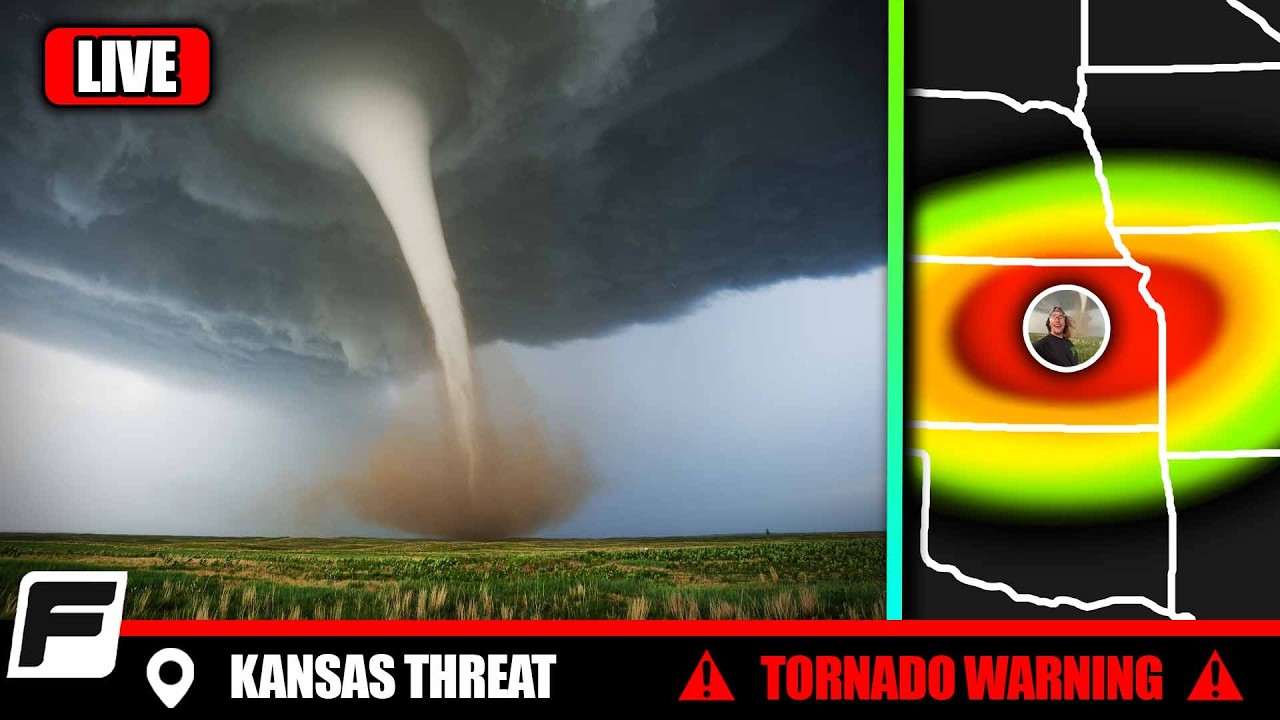 🔴 LIVE Storm Chaser - BIG TORNADO THREAT - Kansas