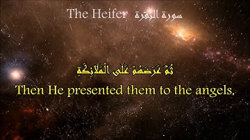 سورة البقرة الآية 30 إلى 33 Quran with English translation _The Heifer   القارئ عبدالله الخلف