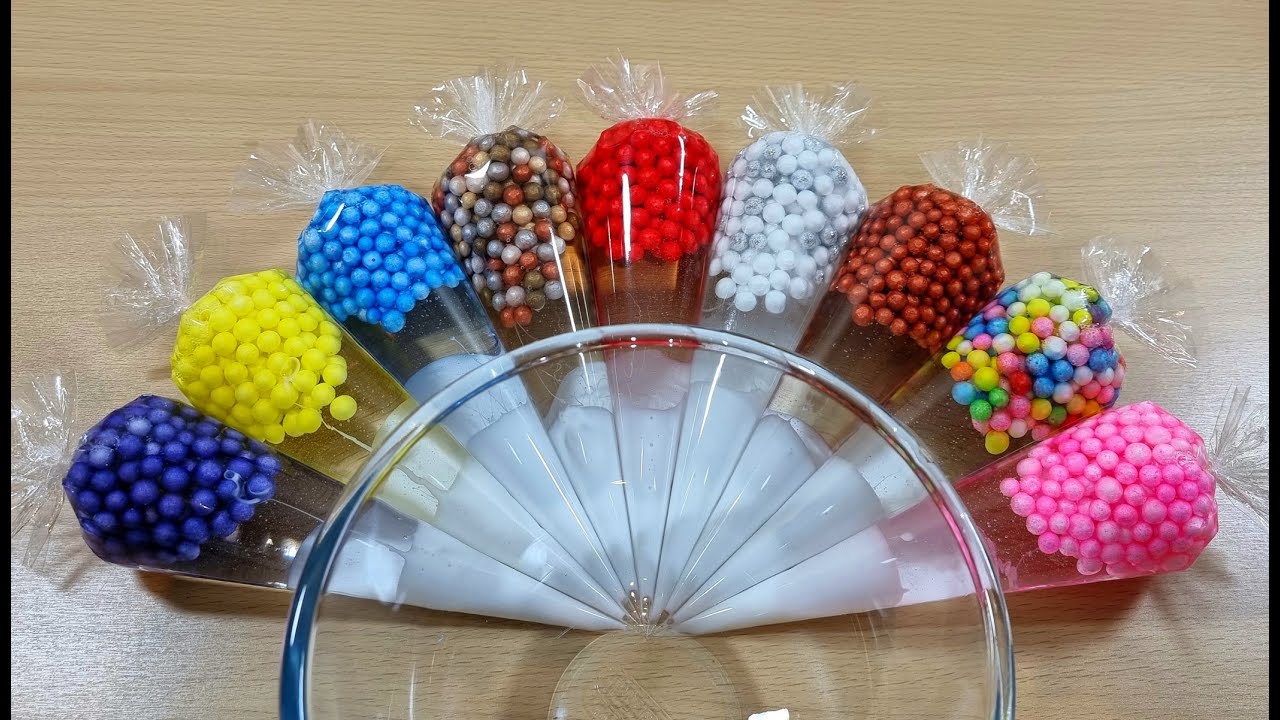 Making Super Crunchy Slime With Piping Bags | Relaxing Satisfying Crunchy Slime ASMR Slime