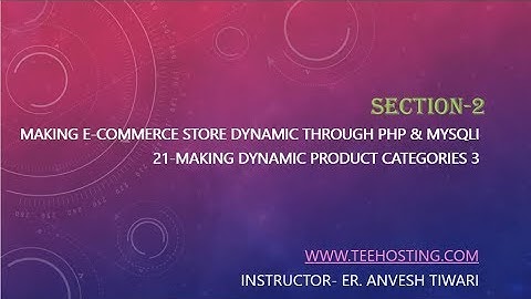 21 Making Dynamic Product Categories 3 Multi Vendor E Commerce Website In PHP MySQLi