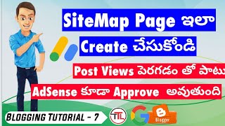 How to create sitemap page in blogger in telugu | How To Generate Sitemap In Telugu | Tech Learners
