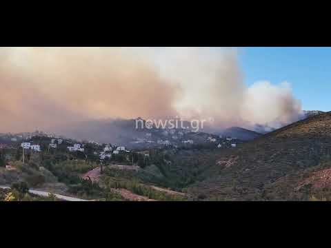 Φωτιά στην Πεντέλη: Πνίγει την Αττική ο καπνός