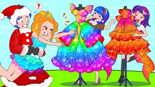 Princess Dress Up: Christmas gifts story   Hilarious Cartoon Animation