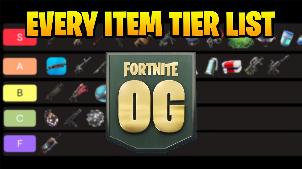 Fortnite Season OG Tier List The Best Items for Your Loadout! YouTube