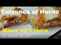 Calzones al horno con masa casera Rápida + Tips, rellenos de pollo, mozzarella, jamón, Napolitano