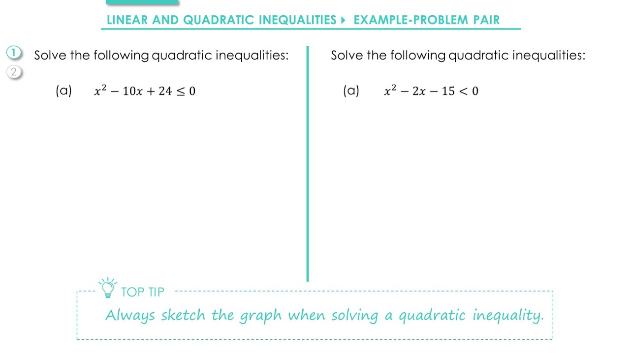 Quadratics » 5.2 Solving Inequalities » Example (A-Level Maths) - YouTube