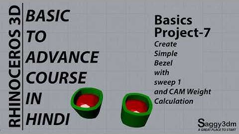 Rhino Basics in Hindi - Project 7 simple bezel setting and CAM weight calculation
