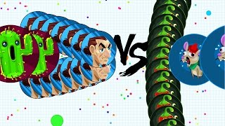 Agar.io - TRICKSPLIT VS CANNONSPLIT // GAMEPLAY WITH 9999 BOTS // AFTER PATCH