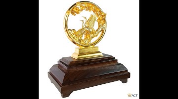 Tượng tùng hạc diên niên dát vàng