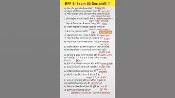 RPF SI Exam Analysis 02 Dec | RPF SI Exam Analysis GkGs #RPF #exam #railway #examanalysis