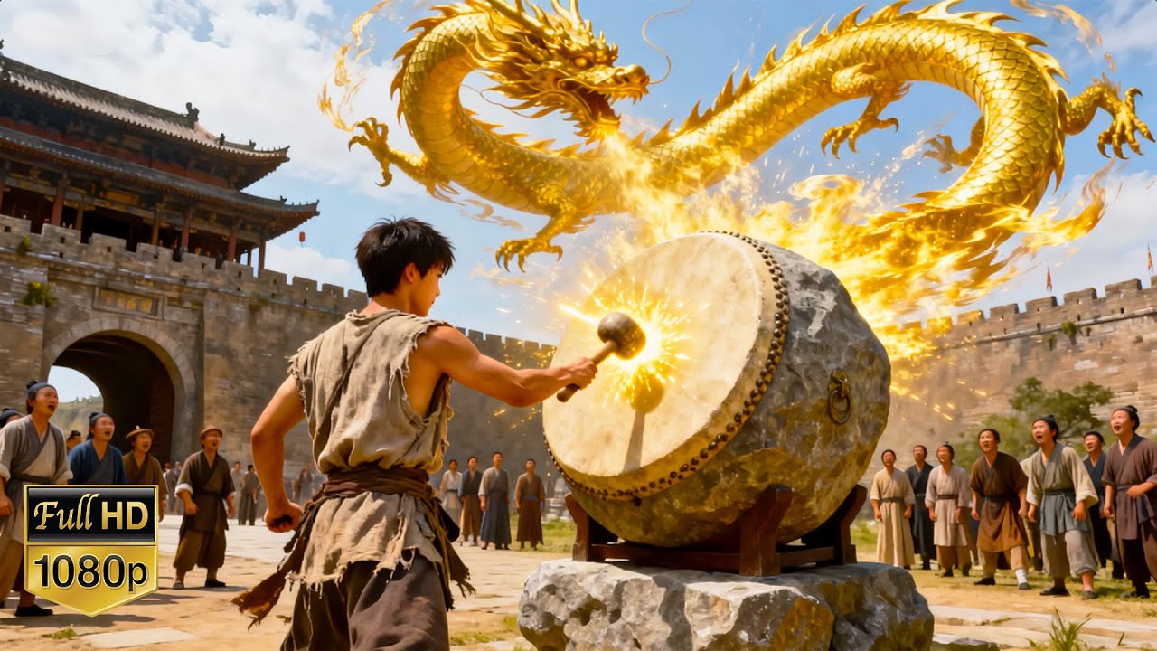 【最新电影】石头鼓无人能敲响，怎料小伙身负真龙命运，随手一敲鼓声传遍全城！#movie #chinesedrama #李连杰 #中国电视剧 #中國電視劇