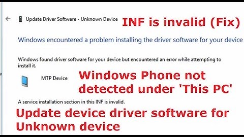 Windows Phone not Detected in Windows 10 This PC. Unknown device 