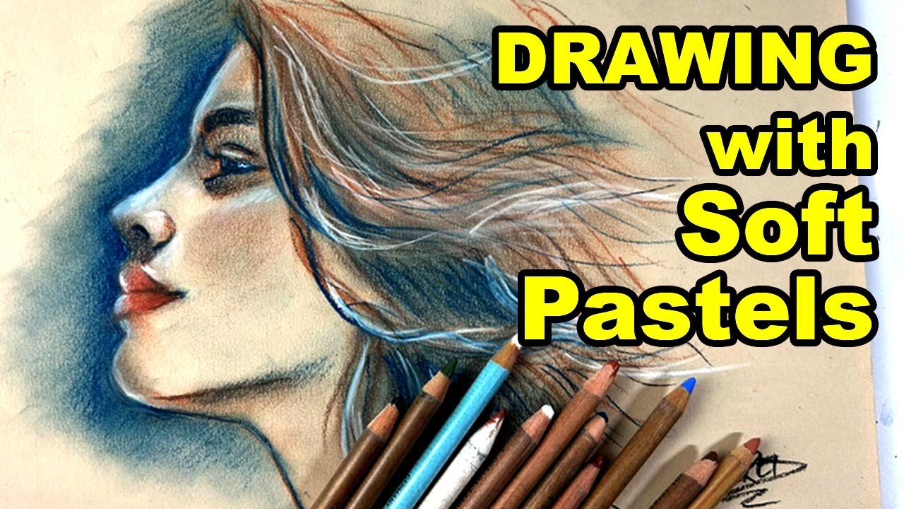 How to draw with pencils / Portrait Drawing with Soft Pastels - YouTube