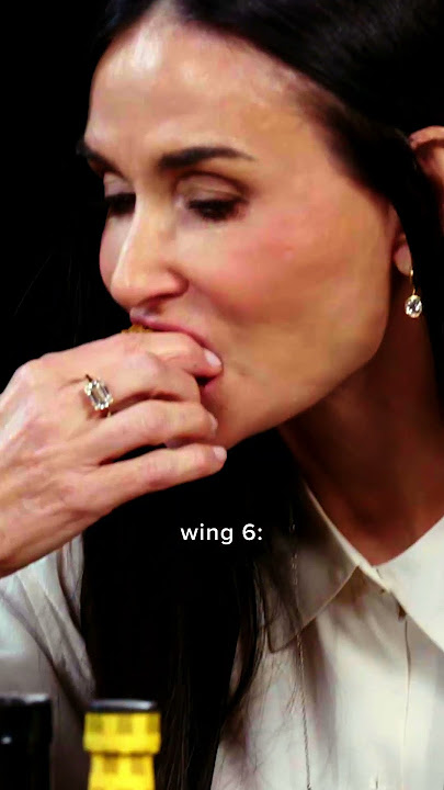 Demi Moore's reaction to every wing on Hot Ones 💪