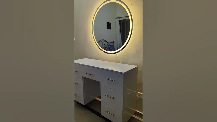 Modern Dressing Table with LED Round Mirror | Stylish Furniture Design