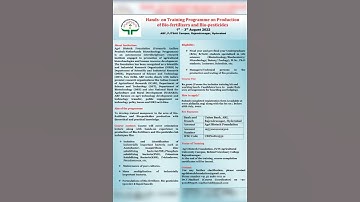Training and Workshop in Biotechnology/Bioinformatics