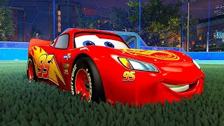 PLAYING WITH *NEW* LIGHTNING MCQUEEN CAR IN ROCKET LEAGUE!