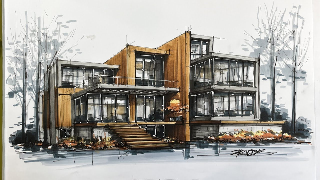Architecture Sketch House 30 YouTube
