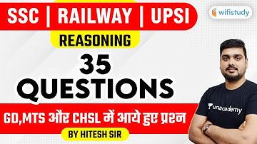 SSC/RAILWAY/UPSI Exams | Reasoning 35 Questions by Hitesh Mishra | Asked Questions