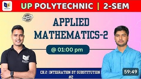 L-3 Applied Mathematics-2 | Integration by Substitution (Part-2)| Up Polytechnic 2nd Semester