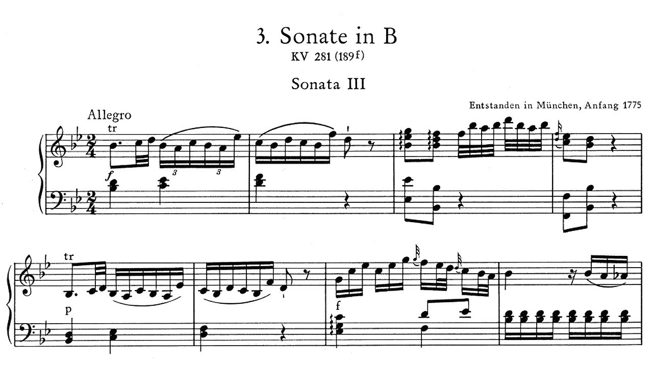 Mozart Piano Sonata No. 3 in B flat major KV 281 Christoph