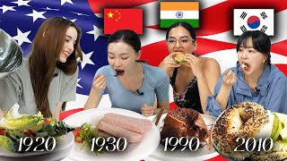 People TRY 100 Years of American's Favourite Food for the First Time!!! (India, USA, Korea,China)