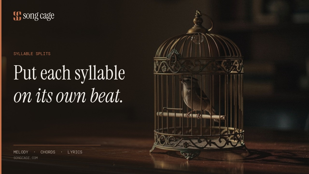 Video thumbnail for Split words into syllables, each on its own beat | Song Cage
