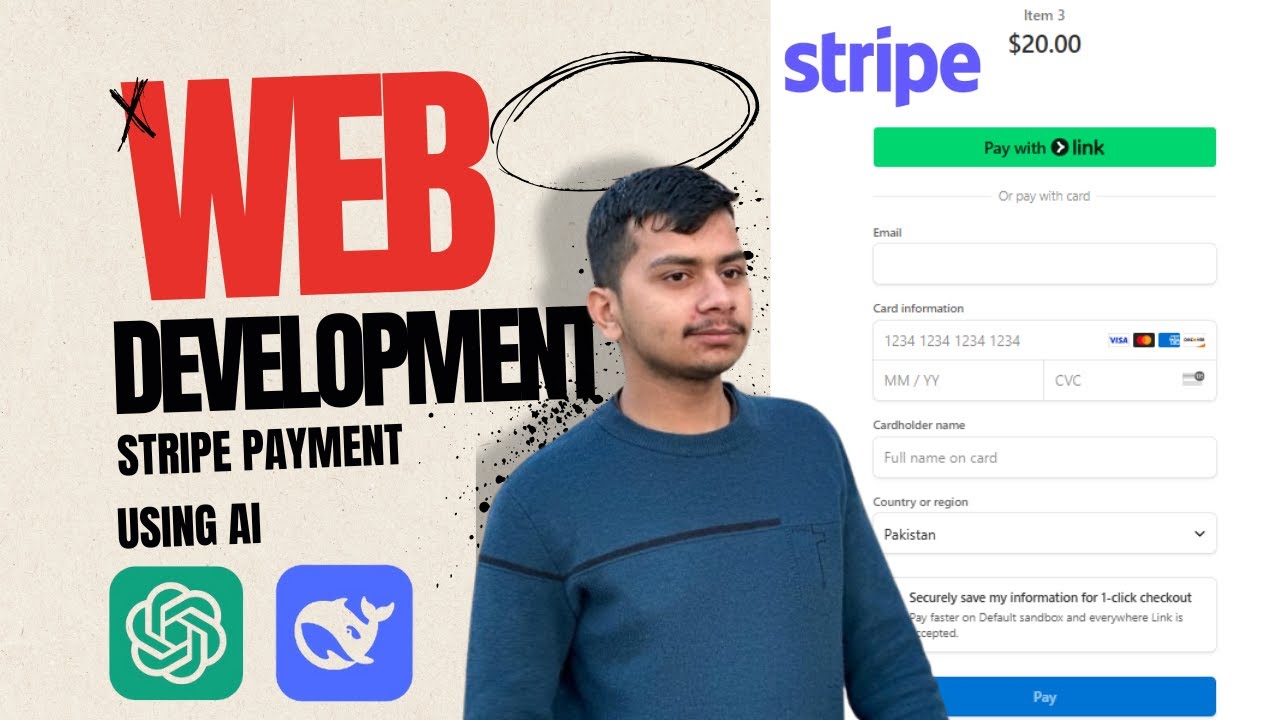 Stripe Payment Integration with React JS using Chatgpt | creating a stripe test account