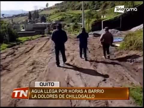 Agua llega por horas a barrio La Dolores de Chillogallo