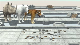 Animal survival race. Can you live to the goal? | Animal Revolt Battle Simulator