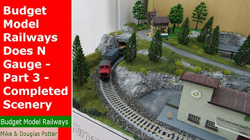 N Gauge Model Railway / Railroad - Part 3 - Completed Scenery, Trees, Static Grass & Rock Faces