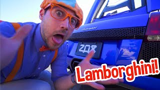 Blippi Drives The Lamborghini Race Car |Learn About Vehicles for Kids| Learn Sports Cars With Blippi