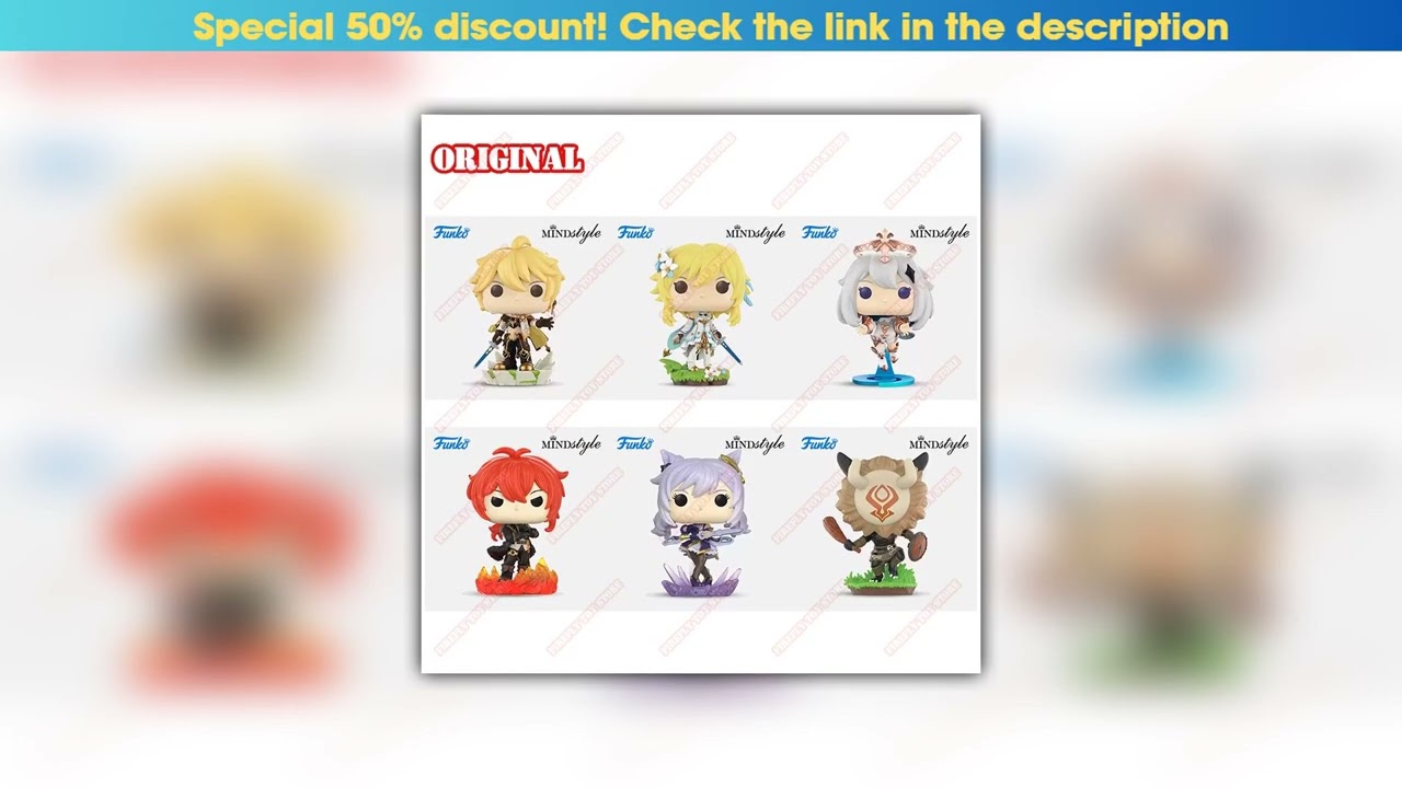 Today Only Original Genshin Impact Animation Game Peripheral Toys Lumine Aether Paimon Diluc Keqing