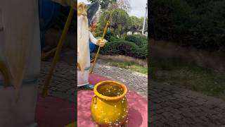 The Old Wizard Threw Something Into The Cauldron And Is Casting A Spell ...