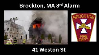 Brockton, MA 3rd Alarm Fireground Audio 3/30/25