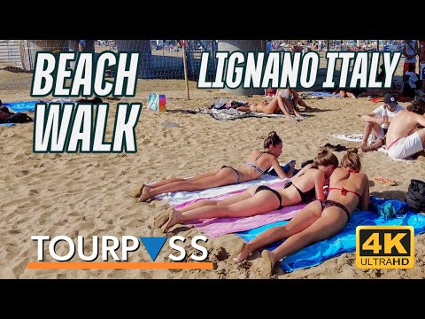 Summer Beach Walk in 4K - Lignano Sabbiadoro (Italy) - UHD Travel and Treadmill Walking Tour Video