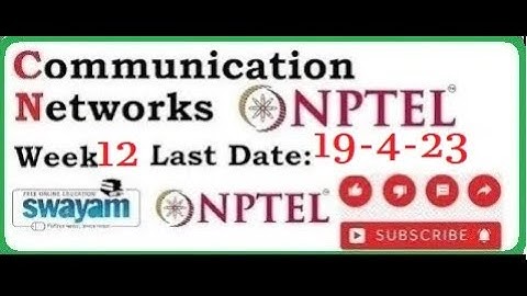 Week 12| communication networks nptel assignment answers | NPTEL|2023|