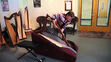 How to load a Dusty Strings 36-string harp into its case