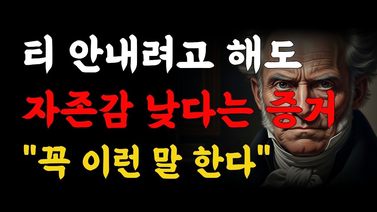 자존감 낮은 사람은 절대 하지 못하는 단 하나의 행동 | 내 모습을 사랑하지 못하는 진짜 이유 | 쇼펜하우어의 철학