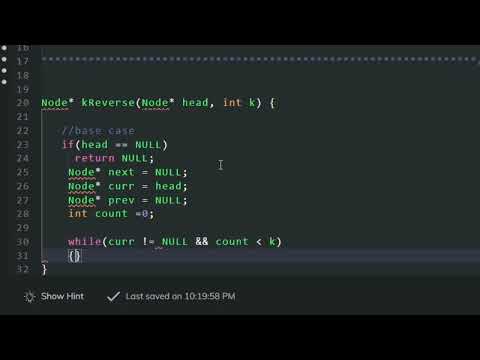 Reverse List in K Groups || Coding ninjas || Solution || Famous Question