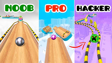 My ball become a CREEPER 😰 NOOB vs PRO vs HACKER in Going Balls | MAX LEVEL