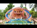 Build Most Wonderful Mud Villa, Twin Water Slide, Gorgeous Swimming Pool& Pool Top Villa [Full]