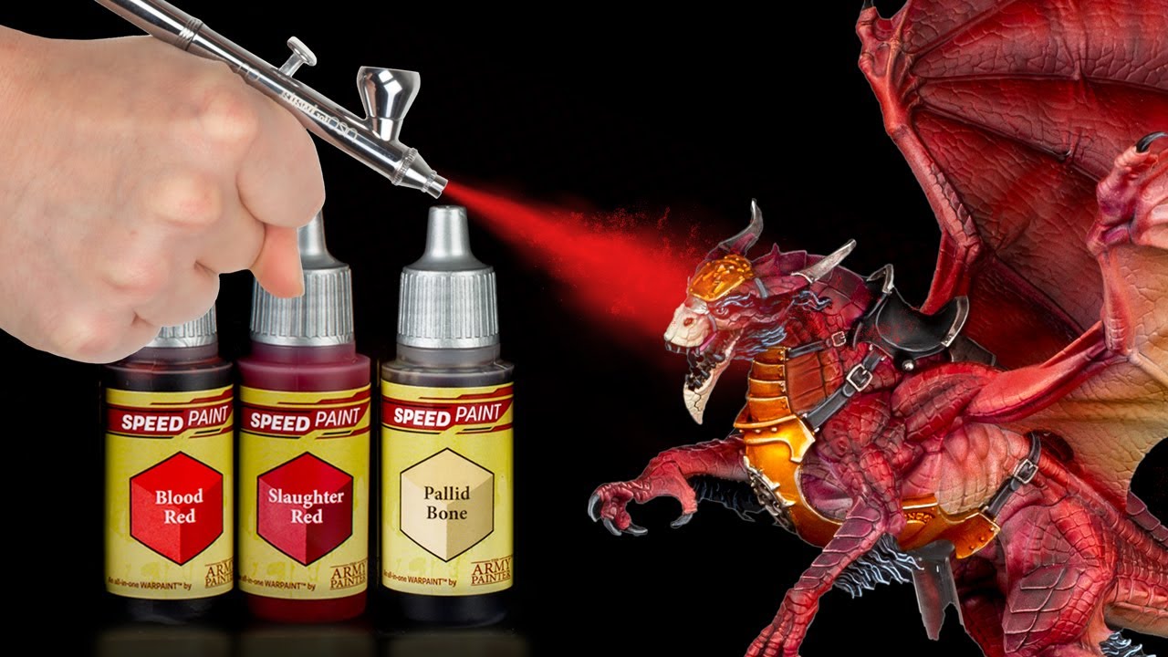 Airbrushing Army Painter Speedpaints - Painting a dragon! 