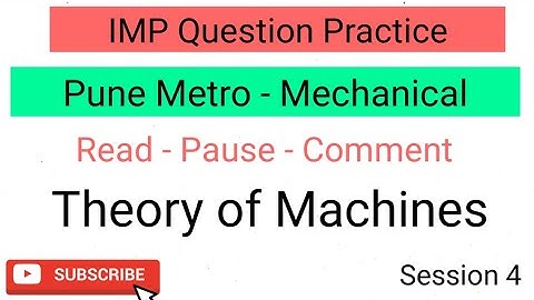 Pune Metro Mechanical - IMP Question Practice Session 4 - Theory of Machines | Mygovtrack