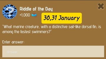 Riddle of the day today 30,31 January | Riddle of the day Zoo today | Zoo Riddle of the day today