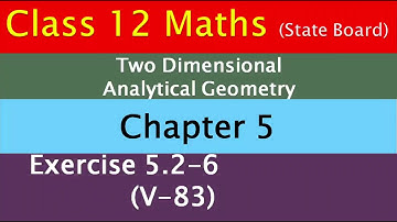 12 l Maths l Chapter 5 l Exercise 5.2 - 6 l Two dimensional analytical geometry-II