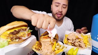 IN-N-OUT ANIMAL STYLE FRIES + DOUBLE DOUBLE BURGERS MUKBANG 먹방 | Eating Show