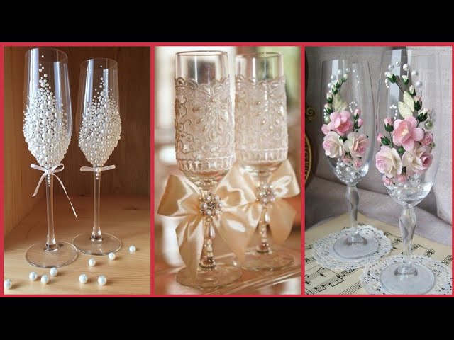 Premium Photo | Two wedding champagne glasses decorated lavender
