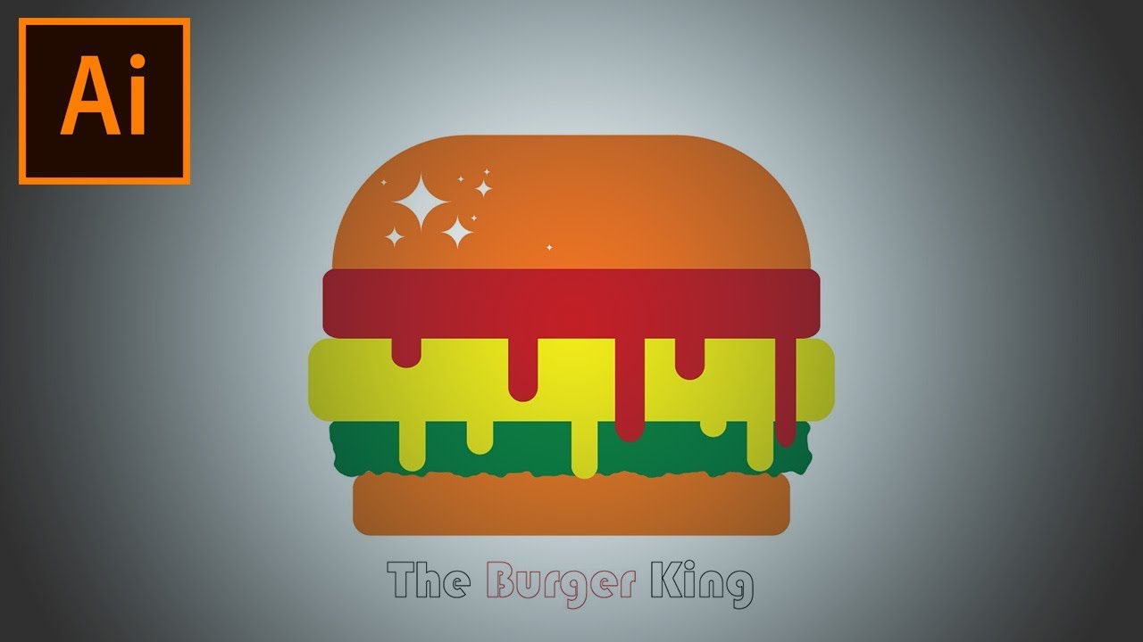 illustrator tutorial : burger logo design - YouTube